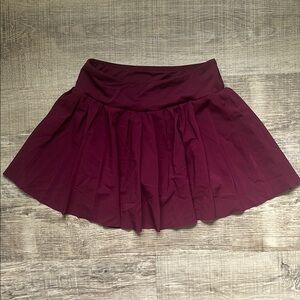 DSG Red Mini Skater Skirt with Pleats
